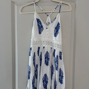 White and Blue maxi Dress